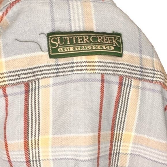 Vintage Sutter Creek Levis Strauss co flannel plaid shirt size M - Picture 5 of 9